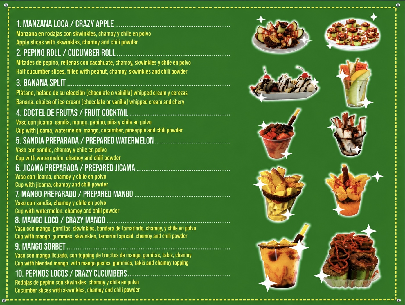 La Piña Loca Menu